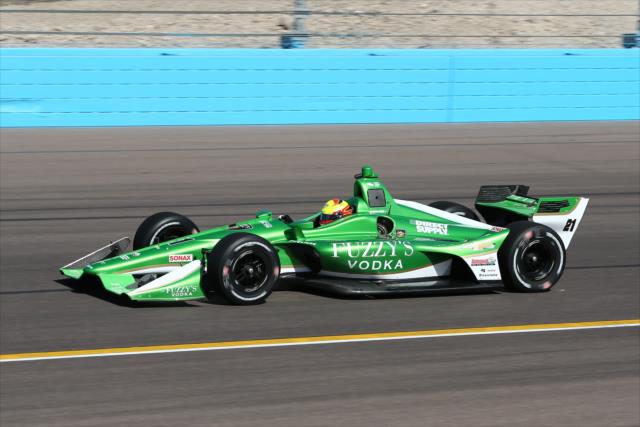 Spencer Pigot exits Turn 4 during the afternoon open test session at ISM Raceway -- Photo by: Chris Jones