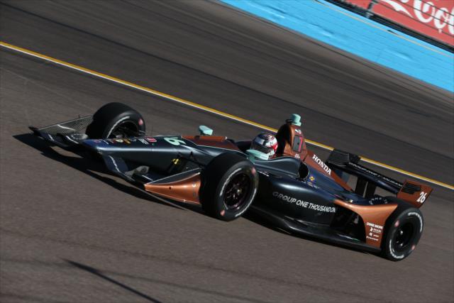 Zach Veach comes onto pit lane during the afternoon open test session at ISM Raceway -- Photo by: Chris Jones