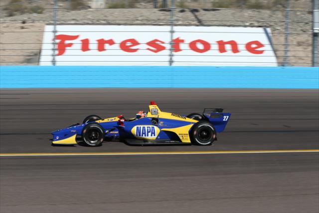 Alexander Rossi rolls into Turn 4 during the afternoon open test session at ISM Raceway -- Photo by: Chris Jones