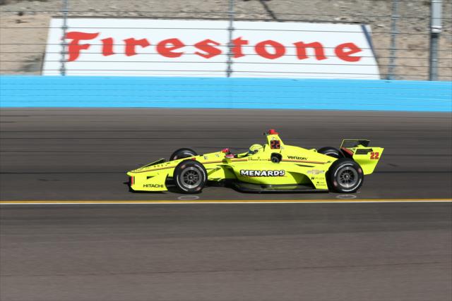 Simon Pagenaud rolls into Turn 4 during the afternoon open test session at ISM Raceway -- Photo by: Chris Jones