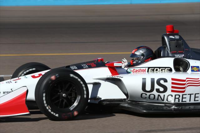 Marco Andretti comes onto pit lane during the afternoon open test session at ISM Raceway -- Photo by: Chris Jones