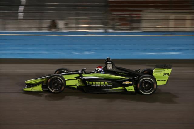Charlie Kimball on course during the evening open test session at ISM Raceway -- Photo by: Chris Jones