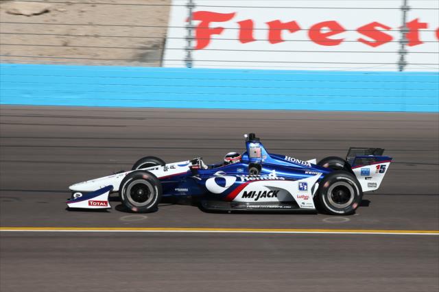 Graham Rahal rolls into Turn 4 during the afternoon open test session at ISM Raceway -- Photo by: Chris Jones