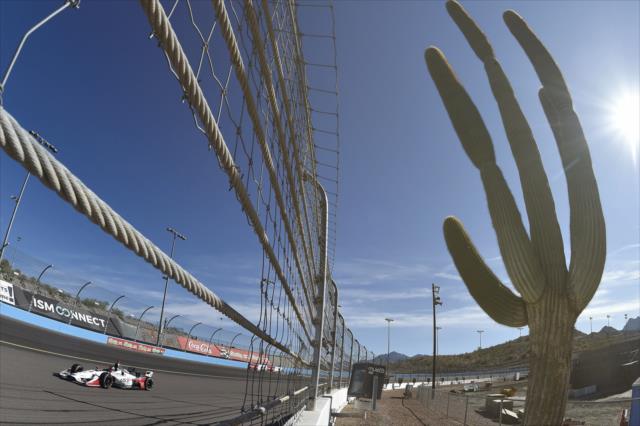 Marco Andretti rolls down the backstretch during the afternoon open test session at ISM Raceway -- Photo by: Chris Owens