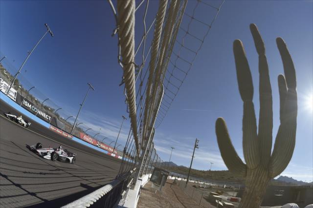 Will Power rolls down the backstretch during the afternoon open test session at ISM Raceway -- Photo by: Chris Owens