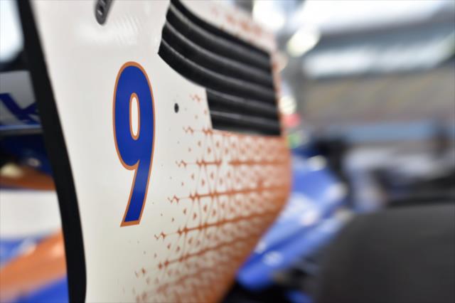 The rear wing of the No. 9 PNC Bank Honda of Scott Dixon on pit lane prior to the start of the evening open test session at ISM Raceway -- Photo by: Chris Owens