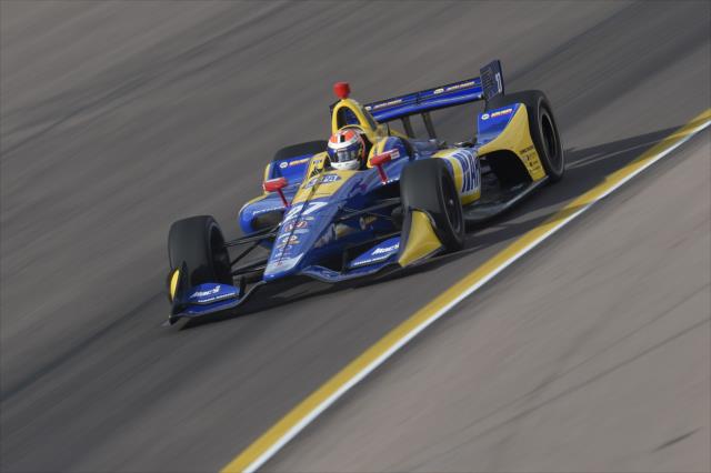 Alexander Rossi sails through Turn 1 during the afternoon test session at ISM Raceway -- Photo by: Chris Owens
