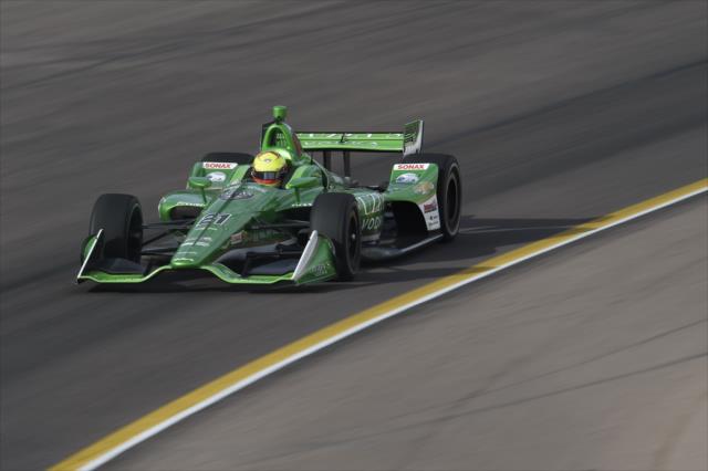 Spencer Pigot sails through Turn 1 during the afternoon test session at ISM Raceway -- Photo by: Chris Owens