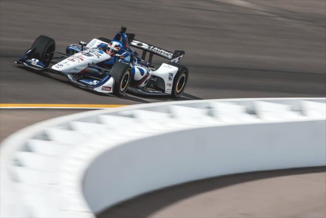 Graham Rahal sails into Turn 1 during the afternoon open test session at ISM Raceway -- Photo by: Joe Skibinski