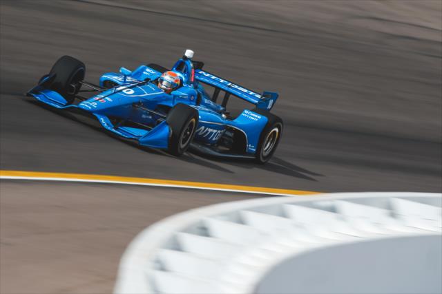 Ed Jones shoots into Turn 1 during the afternoon open test session at ISM Raceway -- Photo by: Joe Skibinski