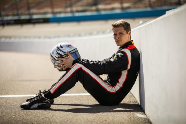 Josef Newgarden sits on pit lane at ISM Raceway -- Photo by: Shawn Gritzmacher