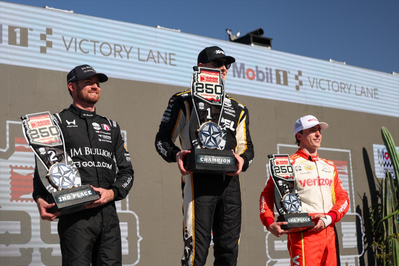 Kyle Kirkwood, Josef Newgarden and David Malukas - Good Ranchers 250 - By: Joe Skibinski -- Photo by: Joe Skibinski