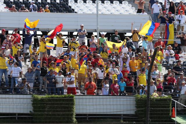 A large group of Colombian fans at Pocono Raceway. -- Photo by: Chris Jones