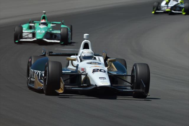 Ed Carpenter leads Charlie Kimball -- Photo by: Chris Owens