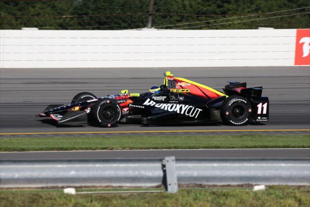 Sebastien Bourdais sets up for Turn 3 during practice for the ABC Supply 500 at Pocono Raceway -- Photo by: Bret Kelley