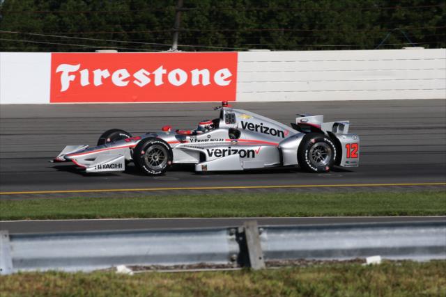 Will Power sets up for Turn 3 during practice for the ABC Supply 500 at Pocono Raceway -- Photo by: Bret Kelley