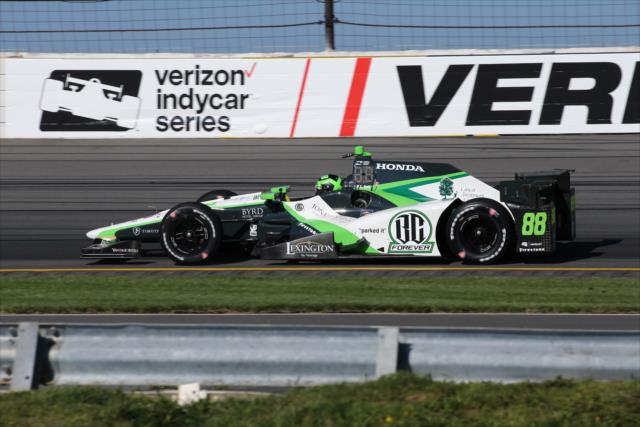 Conor Daly sets up for Turn 3 during practice for the ABC Supply 500 at Pocono Raceway -- Photo by: Bret Kelley