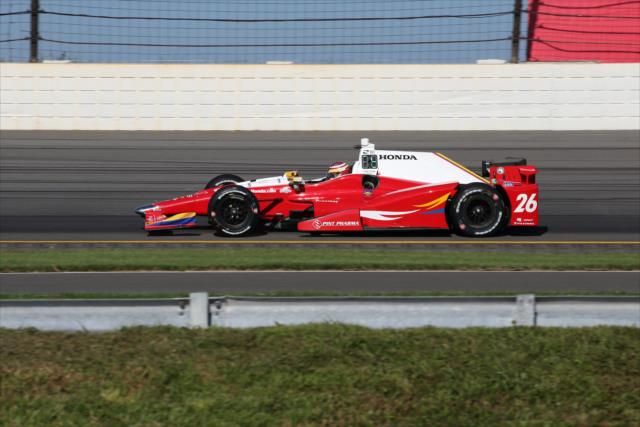 Carlos Munoz sets up for Turn 3 during practice for the ABC Supply 500 at Pocono Raceway -- Photo by: Bret Kelley
