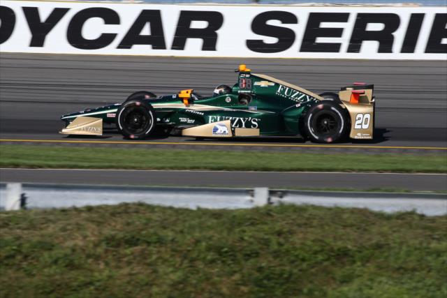 Ed Carpenter sets up for Turn 3 during practice for the ABC Supply 500 at Pocono Raceway -- Photo by: Bret Kelley