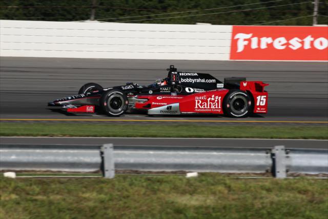 Graham Rahal sets up for Turn 3 during practice for the ABC Supply 500 at Pocono Raceway -- Photo by: Bret Kelley