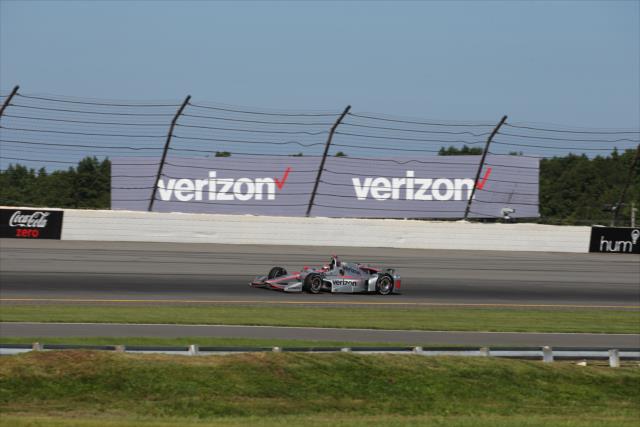 Will Power sets up for Turn 3 during practice for the ABC Supply 500 at Pocono Raceway -- Photo by: Bret Kelley