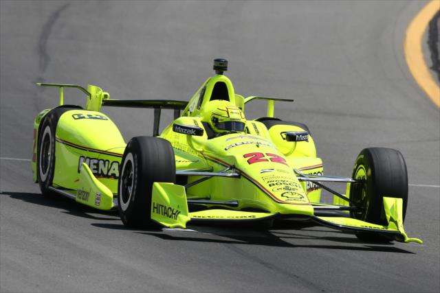 Simon Pagenaud on course during qualifications for the ABC Supply 500 at Pocono Raceway -- Photo by: Bret Kelley