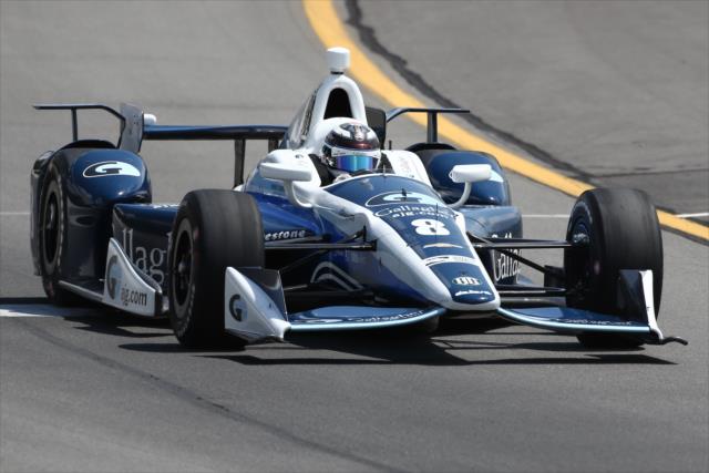 Max Chilton on course during qualifications for the ABC Supply 500 at Pocono Raceway -- Photo by: Bret Kelley
