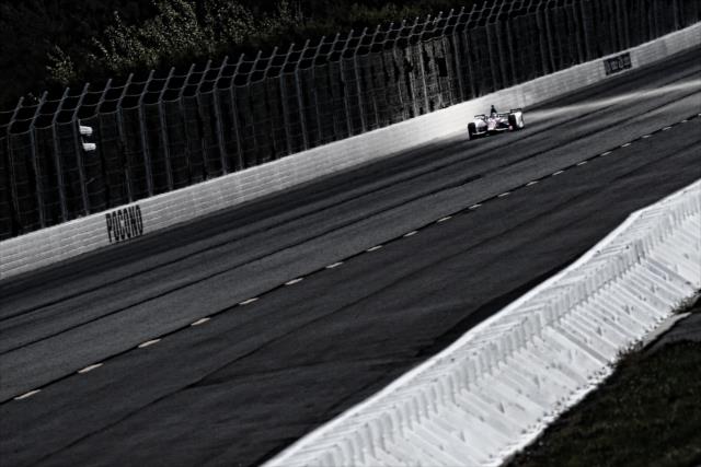 Takuma Sato races toward Turn 2 during qualifications for the ABC Supply 500 at Pocono Raceway -- Photo by: Bret Kelley