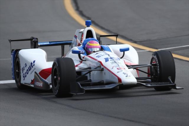 Pippa Mann on course during qualifications for the ABC Supply 500 at Pocono Raceway -- Photo by: Bret Kelley