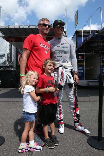 Graham Rahal poses for a photograph in the Pocono paddock area prior to qualifications for the ABC Supply 500 at Pocono Raceway -- Photo by: Chris Jones