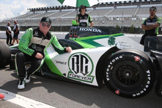 Conor Daly and the No. 88 BC Forever Honda on pit lane prior to qualifications for the ABC Supply 500 at Pocono Raceway -- Photo by: Chris Jones