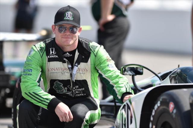 Conor Daly with his No. 88 BC Forever Honda on pit lane prior to practice for the ABC Supply 500 at Pocono Raceway -- Photo by: Chris Owens