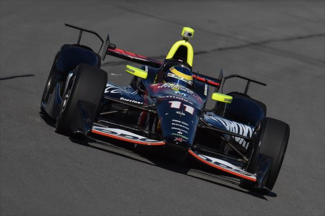 Sebastien Bourdais sets up for Turn 1 during practice for the ABC Supply 500 at Pocono Raceway -- Photo by: Chris Owens