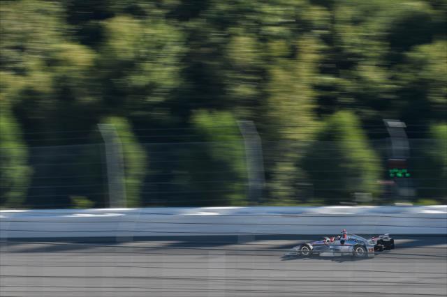 Will Power streaks down the Long Pond Straight toward Turn 2 during practice for the ABC Supply 500 at Pocono Raceway -- Photo by: Chris Owens