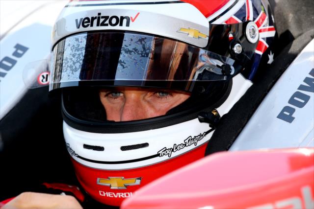 Will Power sits in his No. 12 Verizon Chevrolet on pit lane prior to qualifications for the ABC Supply 500 at Pocono Raceway -- Photo by: Bret Kelley