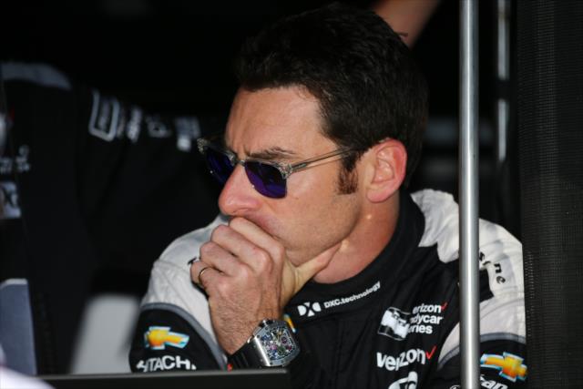 Simon Pagenaud in his pit stand prior to qualifications for the ABC Supply 500 at Pocono Raceway -- Photo by: Bret Kelley