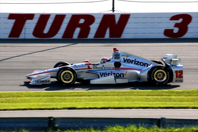 Will Power hits the Turn 3 apex during the final practice for the ABC Supply 500 at Pocono Raceway -- Photo by: Bret Kelley