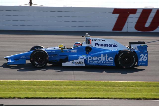 Takuma Sato exits Turn 3 during the final practice for the ABC Supply 500 at Pocono Raceway -- Photo by: Bret Kelley