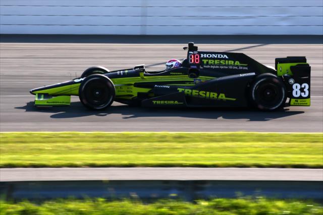 Charlie Kimball exits Turn 3 during the final practice for the ABC Supply 500 at Pocono Raceway -- Photo by: Bret Kelley