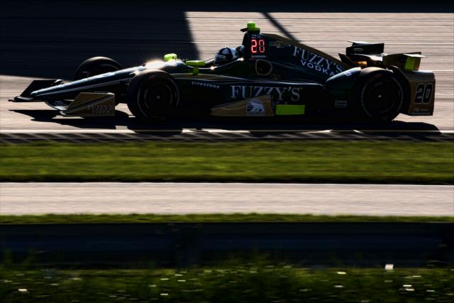 Ed Carpenter in the shadows of Turn 3 during the final practice for the ABC Supply 500 at Pocono Raceway -- Photo by: Bret Kelley