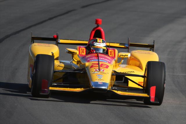 Ryan Hunter-Reay races through Turn 3 during practice for the ABC Supply 500 at Pocono Raceway -- Photo by: Bret Kelley