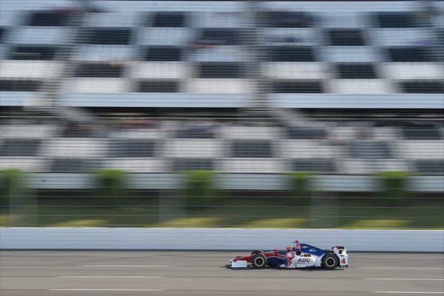 Conor Daly streaks toward the start/finish line during practice for the ABC Supply 500 at Pocono Raceway -- Photo by: Chris Owens