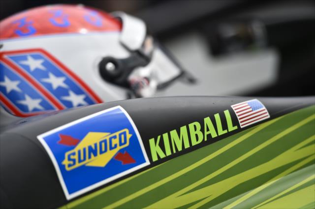 Charlie Kimball sits in his No. 23 Tresiba Chevrolet on pit lane prior to practice for the ABC Supply 500 at Pocono Raceway -- Photo by: Chris Owens