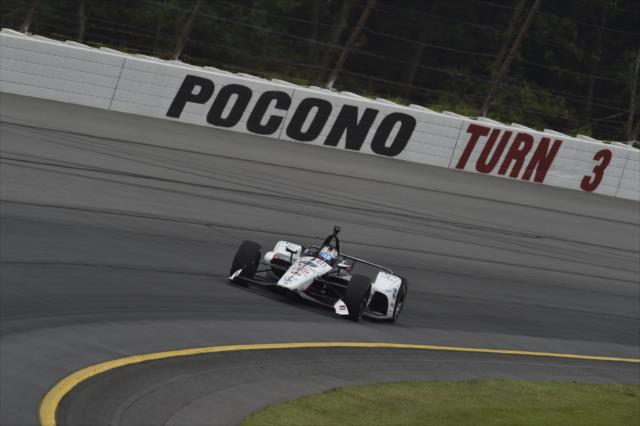Graham Rahal races through Turn 3 during practice for the ABC Supply 500 at Pocono Raceway -- Photo by: Chris Owens