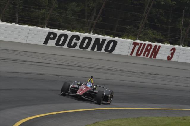 Robert Wickens races through Turn 3 during practice for the ABC Supply 500 at Pocono Raceway -- Photo by: Chris Owens