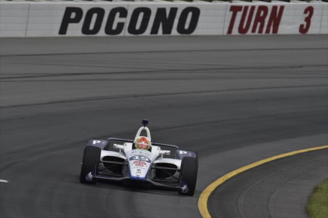 Pietro Fittipaldi races through Turn 3 during practice for the ABC Supply 500 at Pocono Raceway -- Photo by: Chris Owens