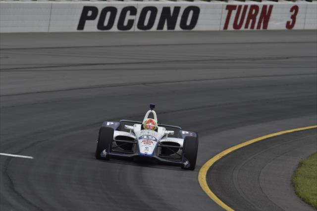 Pietro Fittipaldi races through Turn 3 during practice for the ABC Supply 500 at Pocono Raceway -- Photo by: Chris Owens