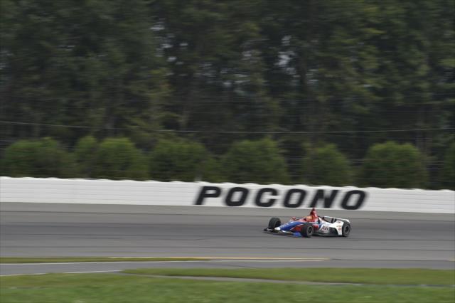 Matheus 'Matt' Leist sets up for Turn 3 during practice for the ABC Supply 500 at Pocono Raceway -- Photo by: Chris Owens