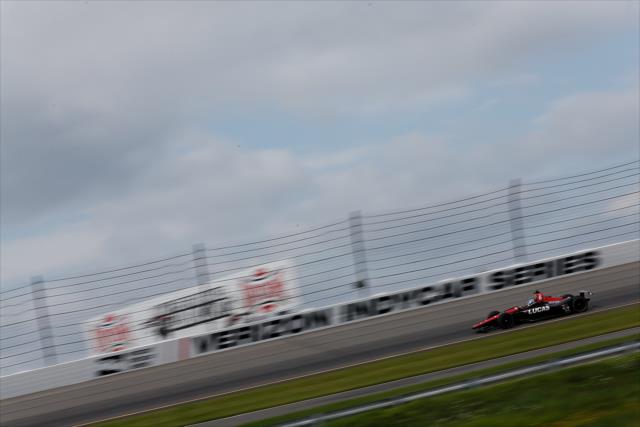 Robert Wickens races through Turn 3 during practice for the ABC Supply 500 at Pocono Raceway -- Photo by: Joe Skibinski