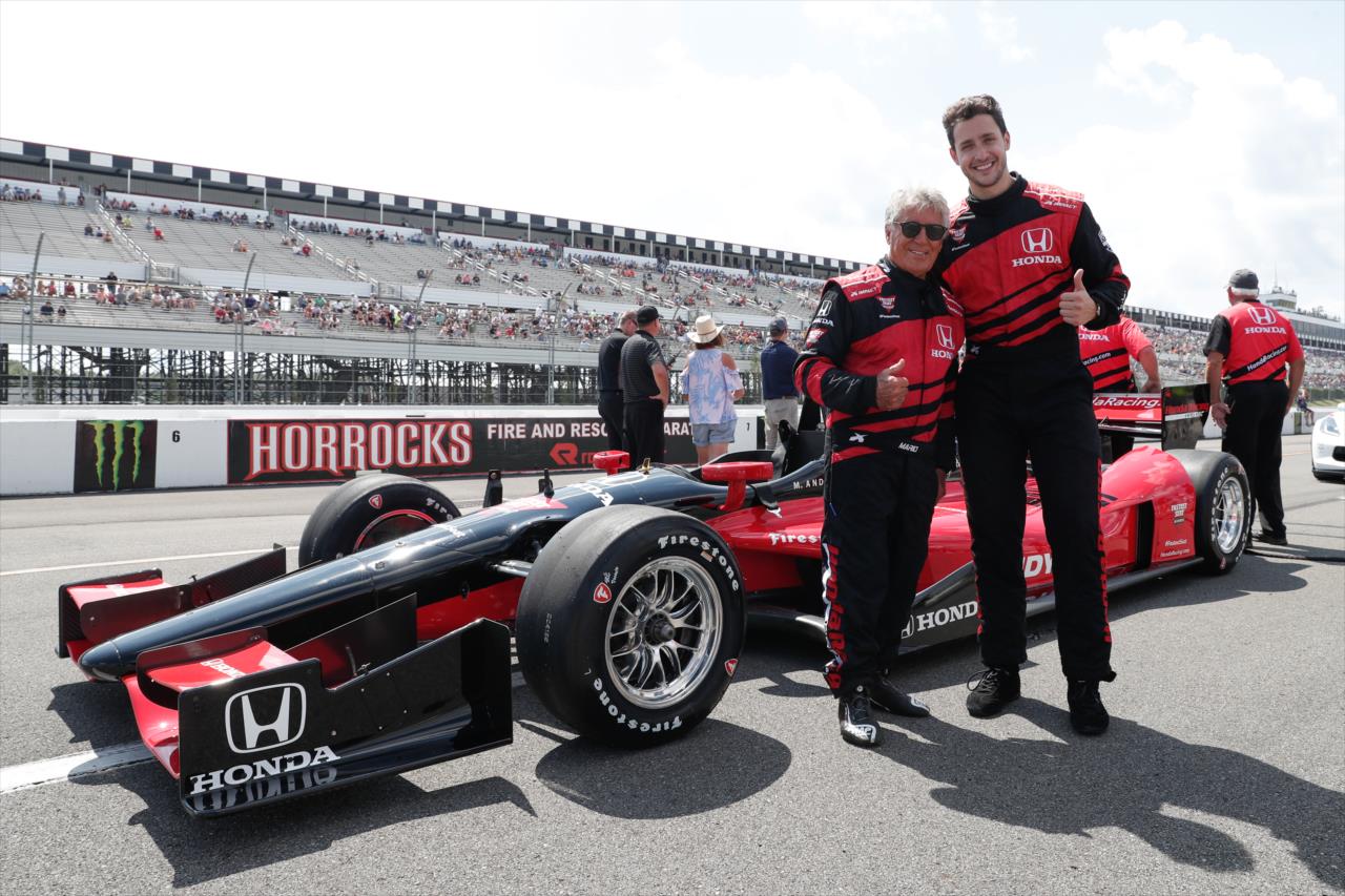 Honda Fastest Seat in Sports driver Mario Andretti with rider Dr. Mike -- Photo by: Joe Skibinski
